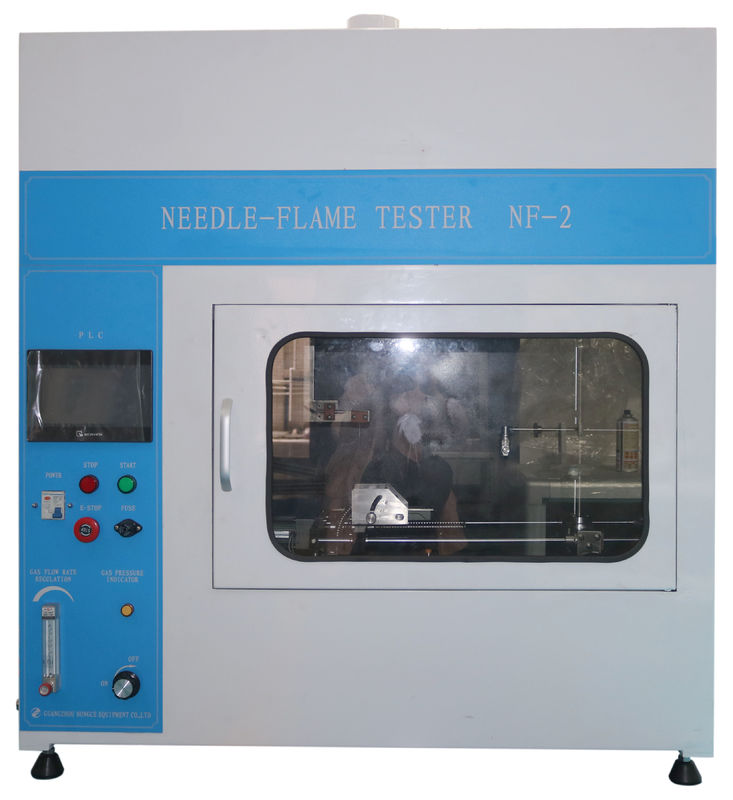 PLC Touch Screeen Flammability Tester Needle Flame Test Apparatus For Cable